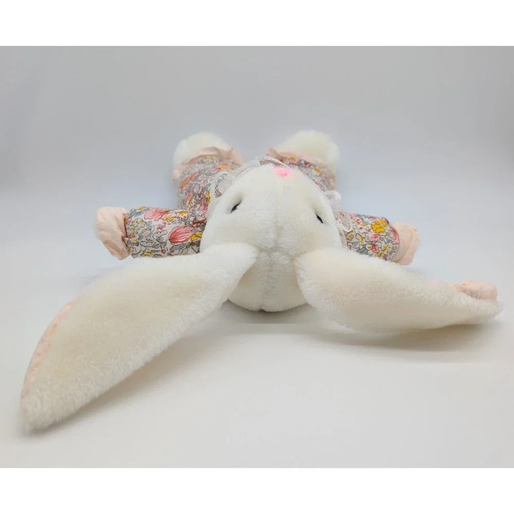 Vtg Wondertreats Plush Bunny Rabbit Stuffed Animal Flower Jumper Outfit 10